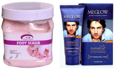 

Pink Root FOOT SCRUB 500ML WITH MEGLOW MEN FAIRNESS CREAM (SPF-15)(Set of 2)