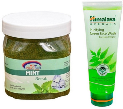 

Pink Root MINT SCRUB 500ML WITH NEEM FACE WASH(Set of 2)