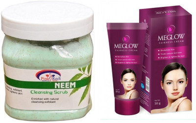 

Pink Root NEEM SCRUB 500ML WITH MEGLOW WOMEN FAIRNESS CREAM(Set of 2)