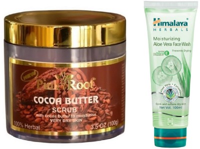 

Pink Root COCOA BUTTER SCRUB 100G WITH H ALOE VERA FACE WASH(Set of 2)