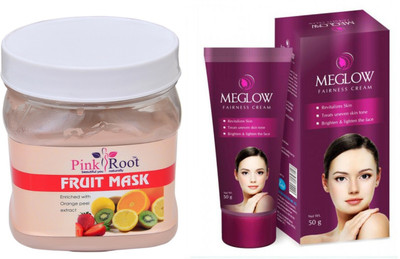 

Pink Root FRUIT MASK 500ML WITH MEGLOW WOMEN FAIRNESS CREAM(Set of 2)