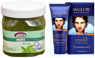 

Pink Root MINT SCRUB 500ML WITH MEGLOW MEN FAIRNESS CREAM (SPF-15)(Set of 2)