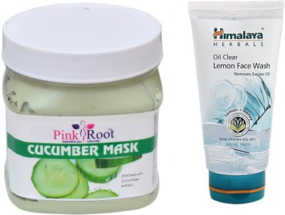 

Pink Root CUCUMBER MASK 500ML WITH LEMON FACE WASH(Set of 2)