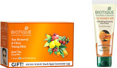 

BIOTIQUE BIO anti-tan facial kit, Honey Gel Face Wash(Set of 2)