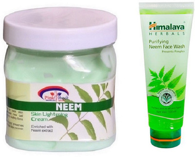 

Pink Root NEEM CREAM 500ML WITH HIMALAYA NEEM FACE WASH(Set of 2)