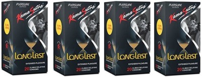 KamaSutra Longlast (4 pcak of 20pc) 80 Condom(Set of 4, 80S) at flipkart