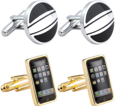 the jewelbox Brass Cufflink(Multicolor)