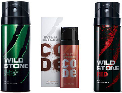 

Wild Stone RED DEODORANT 150 ML+CODE COPPER DEODORANT 120 ML+ FOREST SPICE DEODORANT 150 ML Deodorant Spray - For Men(150 ml, Pack of 3)
