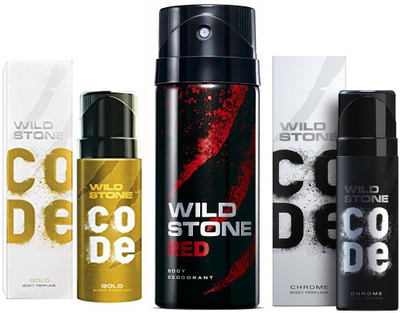 

Wild Stone CODE GOLD DEODORANT 120 ML+RED DEODORANT 150 ML+CODE CHROME DEODORANT 120 ML Deodorant Spray - For Men(120 ml, Pack of 3)