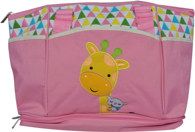 

EZ Life Baby Diaper Bag - Giraffe - 6 Compartments - Diaper Changing Mat Included - Waterproof - Nylon - Pink Diaper Bag(Pink)