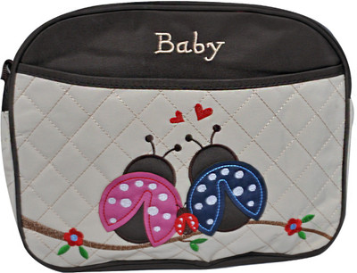 

EZ Life Baby Diaper Carry Bag - Ladybirds - 5 Compartment - Waterproof - Medium - Nylon - Brown Diaper Bag(Brown)
