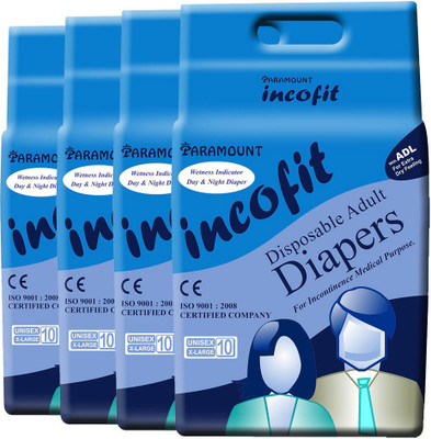 

PARAMOUNT incofit Premium Adult Diapers-Extra Large, Pack of 40 Adult Diapers - XL(40 Pieces)
