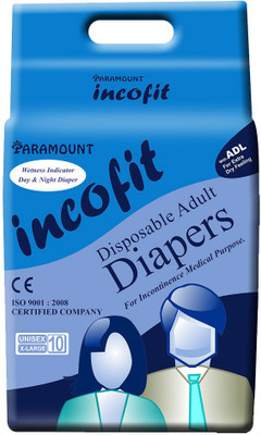 

PARAMOUNT incofit Premium Adult Diapers-Extra Large, Pack of 10 Adult Diapers - XL(10 Pieces)