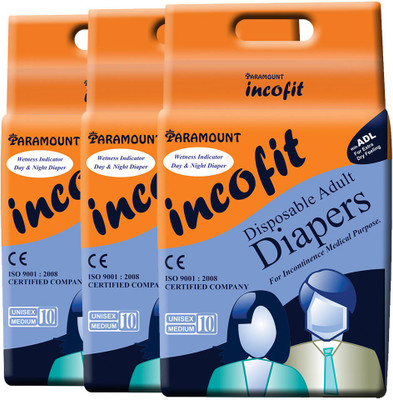 PARAMOUNT incofit Premium Adult Diapers-Medium, Pack of 30 Adult Diapers - M(30 Pieces)