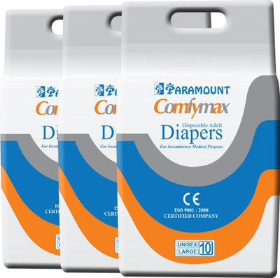 

PARAMOUNT COMFYMAX Premium Quality Adult Diapers - L(30 Pieces)