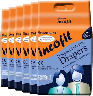 

PARAMOUNT incofit Premium Adult Diapers-Medium, Pack of 60 Adult Diapers - M(60 Pieces)
