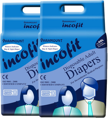 

PARAMOUNT incofit Premium Adult Diapers-Extra Large, Pack of 20 Adult Diapers - XL(20 Pieces)