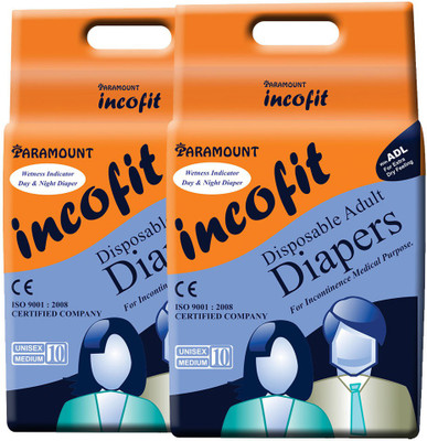 

PARAMOUNT incofit Premium Adult Diapers-Medium, Pack of 20 Adult Diapers - M(20 Pieces)