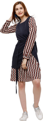 Tokyo Talkies Women Fit and Flare Red Midi/Calf Length Dress