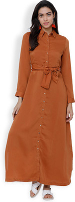 Tokyo Talkies Women Maxi Red Midi/Calf Length Dress