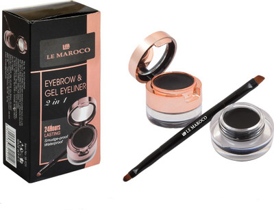 

LE MAROCO 24 HOUR LASTING 2 IN 1 BLACK EYEBROW AND GEL EYE LINER ( 3 GM + 4 GM) 7 g(BLACK)