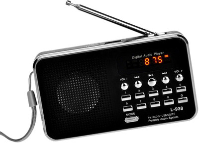 

CRETO L-938 Portable Radio Fm USB Player with Digital Display Screen Support Aux and memory card FM Radio(Black)
