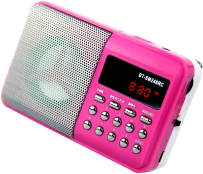 

CRETO BT246 Portable Fm radio support usb , memory card, aux in , recording FM Radio(Pink)