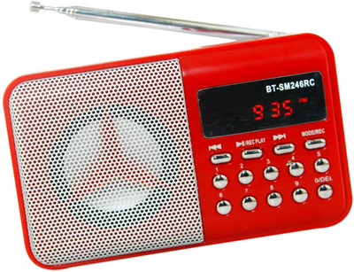 

CRETO Portable BT246 Fm radio FM Radio(Red)