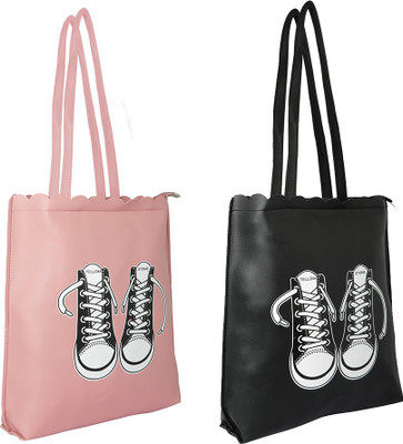 Tuelip Shoulder Bag(Pink, Black), Black;pink