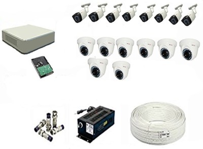 HIKVISION HIKVISION 1MP 16CH DVR DS-7A16HGHI-F1 OR DS-7B16HGHI-F1 01PCS 1MP BULLET CAMERA DS-2CE1ACOT-IRP OR DS-2CE1ACOT-IRP/ECO 08PCS DOME CAMERA DS-2CE5ADCOT-IRP OR DS-2CE5ACOT-IRP/ECO 08PCS 2TB SATA HDD 90 METAR CABLE COMBO KIT Security Camera(2 TB, 16 Channel)