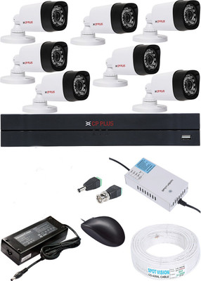 CP PLUS CP-PLUES 8CH DVR CP-UVR-0401E1-CS 01PCS 1MP BULLET CAMERA CP-USC-TA10L2-0360 07PCS Security Camera(4 TB, 8 Channel)