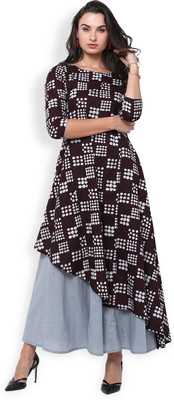 Vishudh Women Printed Anarkali Kurta(Multicolor)
