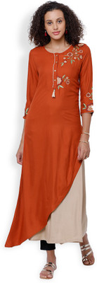 Vishudh Women Solid A-line Kurta(Multicolor)