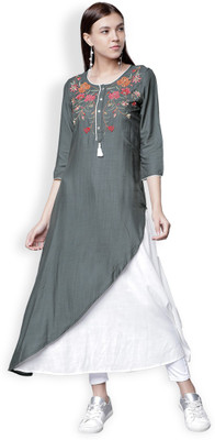 Vishudh Women Solid A-line Kurta(Multicolor)