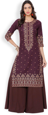 folklore Women Printed Straight Kurta(Multicolor)