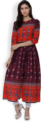 folklore Women Printed Anarkali Kurta(Multicolor)
