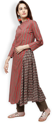 Vishudh Women Printed Anarkali Kurta(Multicolor)