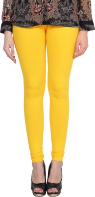 Lapza Churidar  Ethnic Wear Legging(Yellow, Solid)