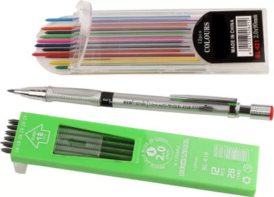 

kraftmasters Set Of Mechanical Lead Pencil + 12 Black Leads + 12 Color Leads Pencil(Multicolor)