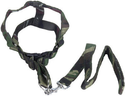 

SRI Adjustable Reflective Breathable Cotton Harness With Leash Set For Large Dogs Plain Dog Collar Charm(Multicolor, Round)