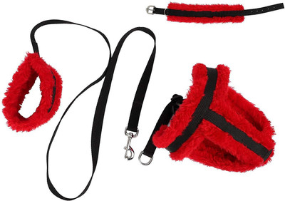 

SRI Nylon Red 1 inch Design Fur Harness, Collar & Leash (Chest Size : 26-30 inch) Medium & Large Dog Harness & Leash (Medium, Red) Plain Dog Collar Charm(Red, Round)
