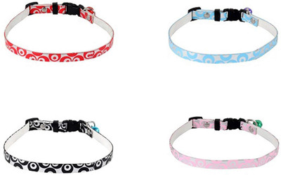 

SRI Durable Adjustable Printed Pet Soft Collar Combo for Puppy | Cats | Kitten Plain Dog Collar Charm(Multicolor, Round)