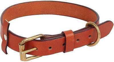 

SRI High Quality Adjustable Solid Leather Dog Collar (Large & Medium) Plain Dog Collar Charm(Multicolor, Round)