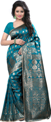

Style U Printed Bollywood Poly Silk Saree(Blue)