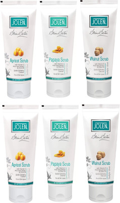 

Jolen Facial & Body Apricot, Walnut & Papaya Scrub with Vitamin-E combo Scrub(360 g)