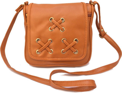 

Forever Women Casual Tan Synthetic Leather Sling Bag
