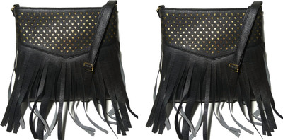 

AZED Collections Girls Casual Black Rexine Sling Bag