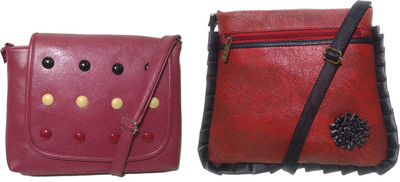 

AZED Collections Girls Casual Maroon Rexine Sling Bag