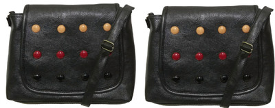 

AZED Collections Girls Casual Black Rexine Sling Bag