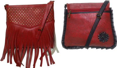

AZED Collections Girls Casual Maroon Rexine Sling Bag
